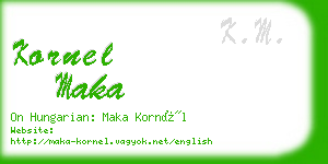 kornel maka business card